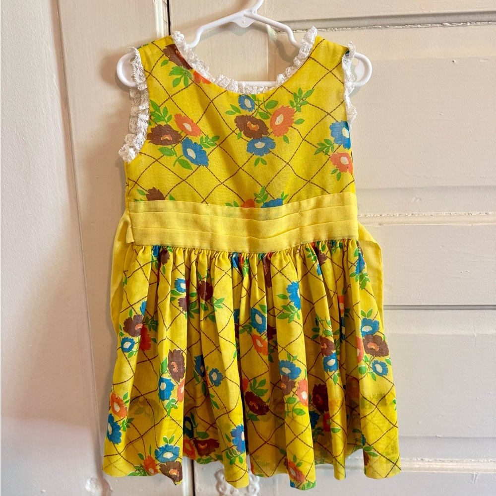 Floral Yellow Kids Dress